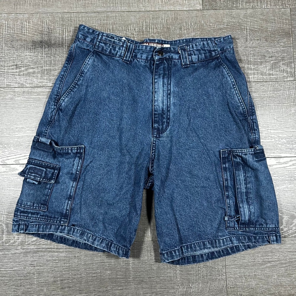 Coliseum Cargo Shorts Mens 32 Blue Denim Excellent Active Outdoor Utility